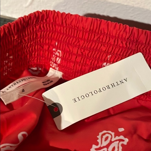 NEW Anthropologie Red Paisley Women Boxer Shorts - Picture 4 of 5